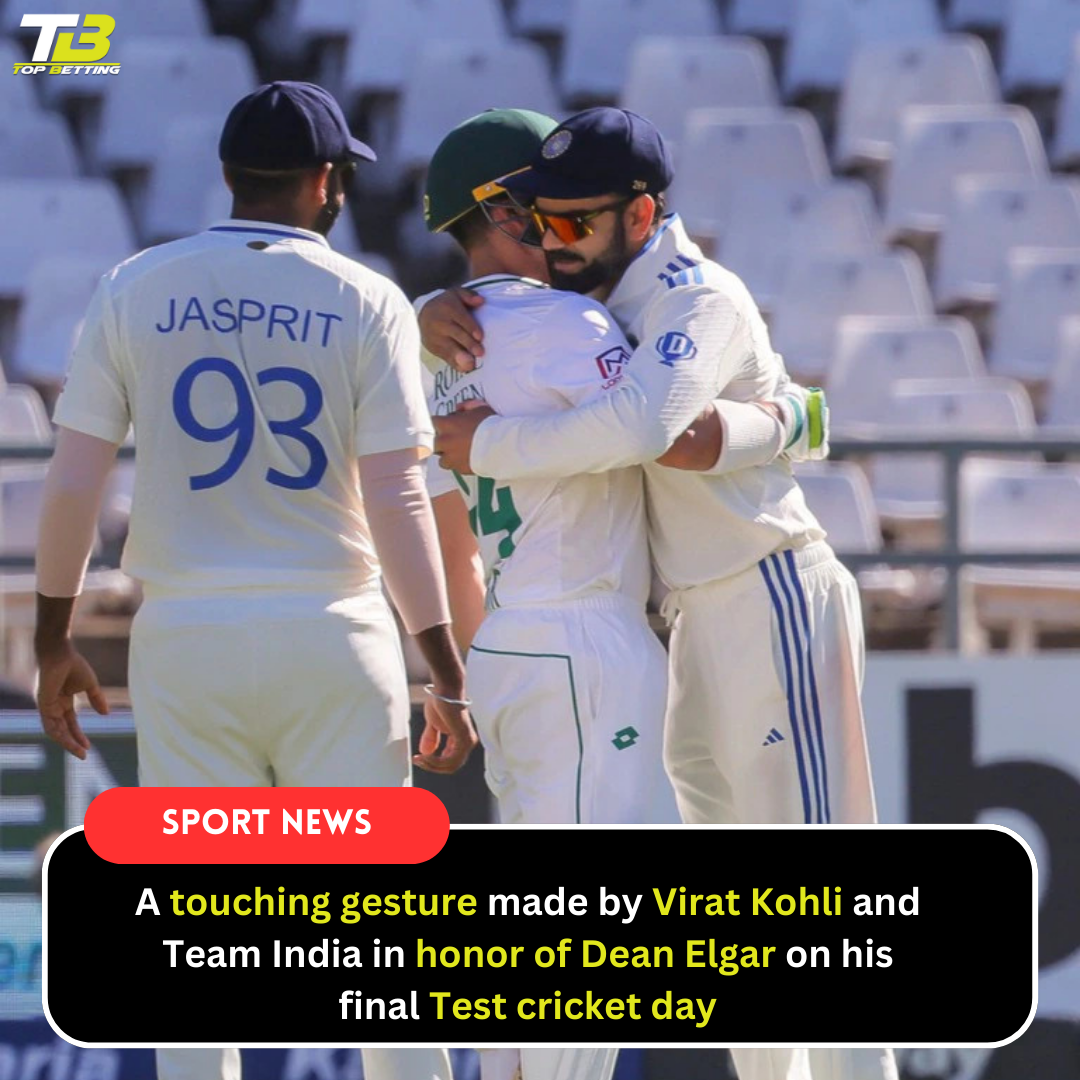 A touching gesture made by Virat Kohli and Team India in honor of Dean Elgar on his final Test cricket day touching gesture made by Virat Kohli , Team India, South Africa, Dean Elgar