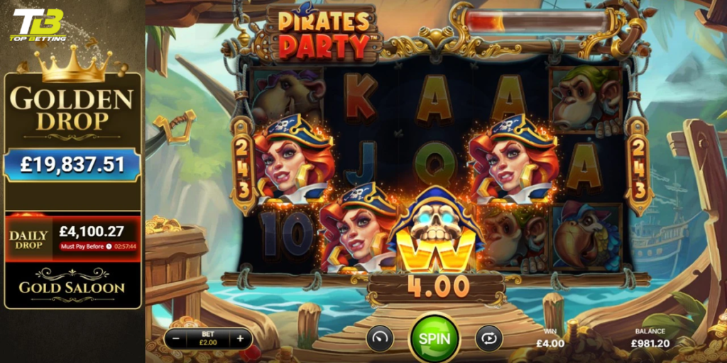Promotions and bonuses for playing Pirates Party Slot Game
