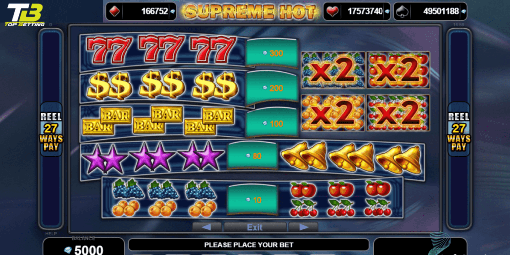 Discover the different features and bonus rounds in the Supreme Hot slot game