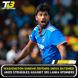 Sundar defends India batsmen against spinners